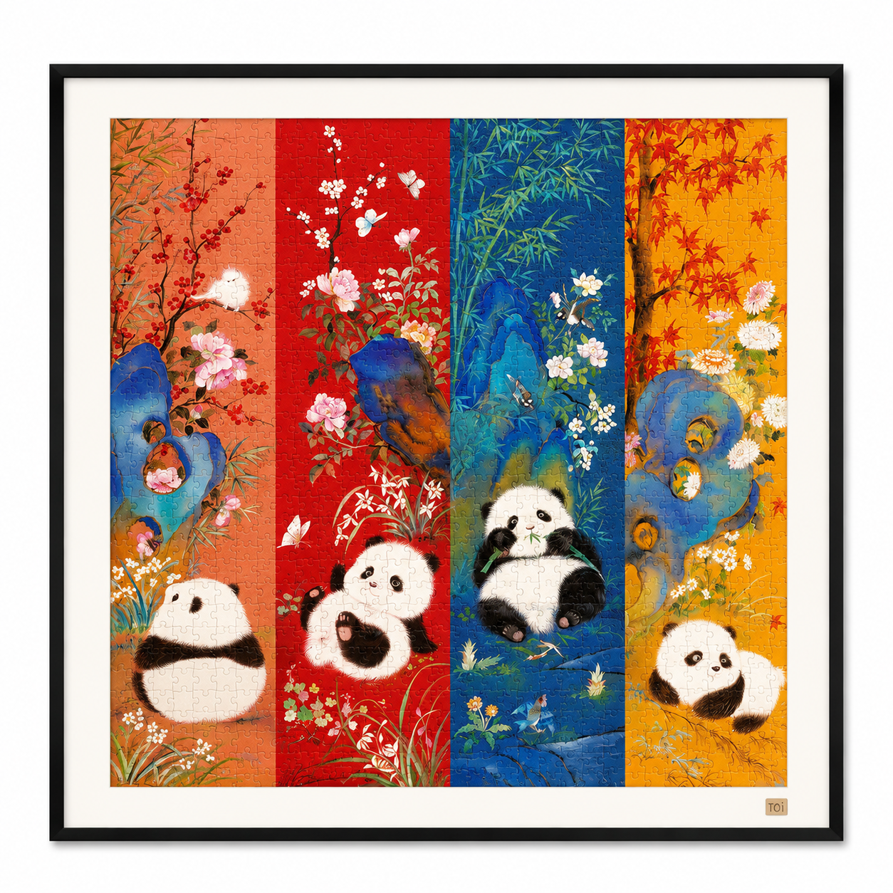 Panda Four Seasons Jigsaw Puzzle – Cute Panda Puzzle, Chinese Aesthetic Wall Art, Healing Nature Puzzle Gift For Adults & Teens