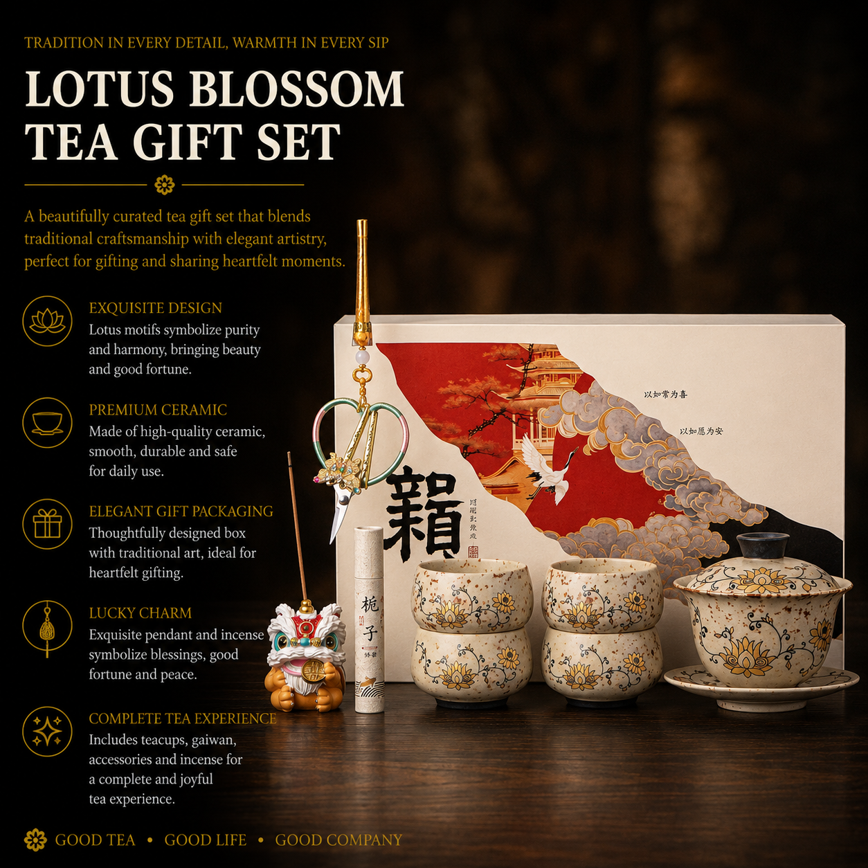Lotus Prosperity Tea Ceremony Gift Set™ | Luxury Chinese Tea Gift Box
