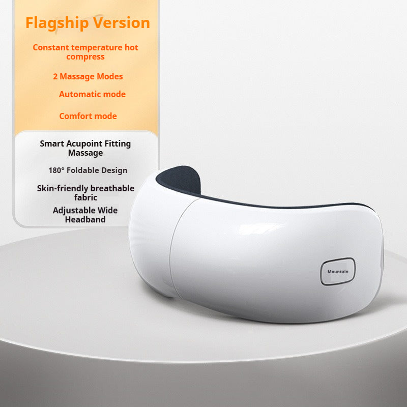 FQ-01 Heated Vibration Eye Massager - Constant Temperature Heat Therapy, 2 Deep Massage Modes, Fully Automatic, 180° Foldable Portable Design