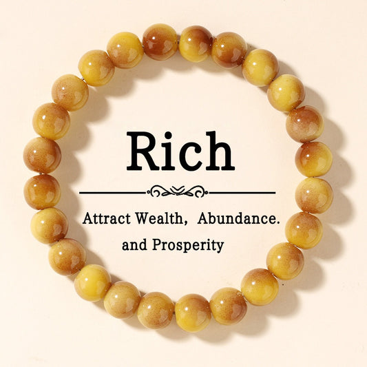 2pcs Rich Wealth Bracelet - Golden Yellow Agate for Money Attraction, Abundance & Prosperity