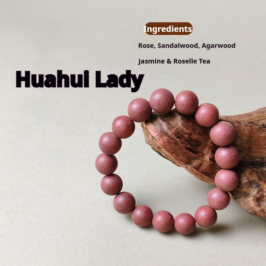 2pcs He Xiang Zhu Herbal Incense Bracelet - Agarwood Sandalwood Aroma Beads for Qi Balance, Calm Energy & Natural Wellness