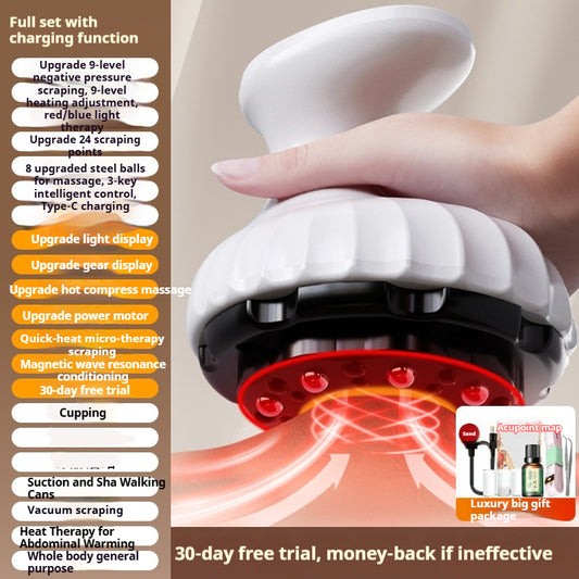 G536 Full Set LCD Wireless Electric Massager White - 24 Heads, 8 Rollers, 9 Heat Levels, 9 Intensity with Smart Timer